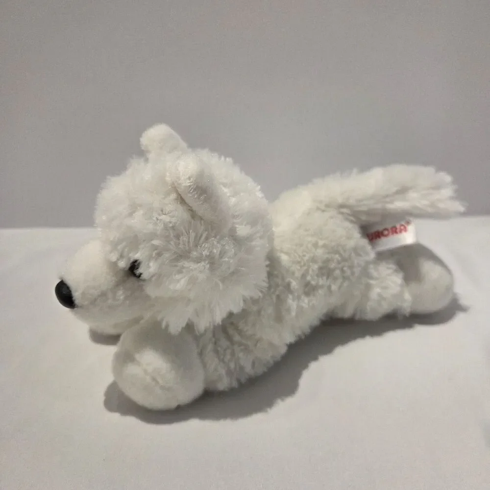 Aurora Mini Flopsy White Arctic Fox 9 Inch Plush Stuffed Animal Toy
